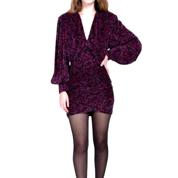 NWT SABINA MUSAYEV CAPELLA MINI DRESS IN BLACK PRINT reg $295 size XL - Picture 2 of 6